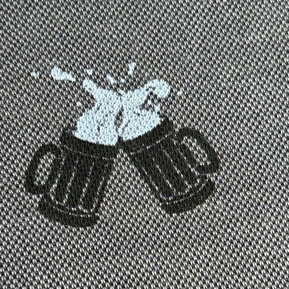 Travis Mathew Polo Shirt Mens Large Gray Priest Lake Golf Course Beer Palm Print - Picture 8 of 15